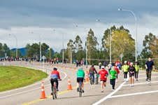 Walkers runners and cyclists enjoy the ETA public open day